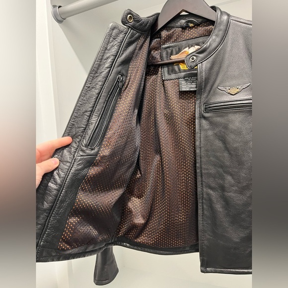 Harley Davidson black leather riding jacket women’s size extra small - Picture 10 of 14